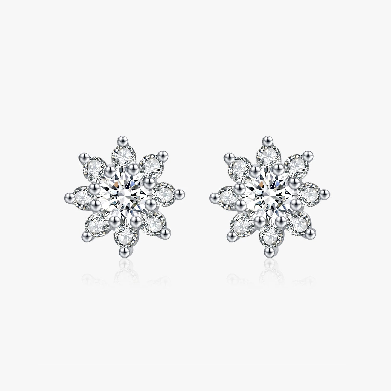 Flower Moissanite Studs