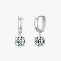 Moissanite floating huggie hoops in sterling silver - 1.0ct or 2.0ct options