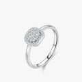 Moissanite pave ring in sterling silver - 0.4ct continuous sparkle design