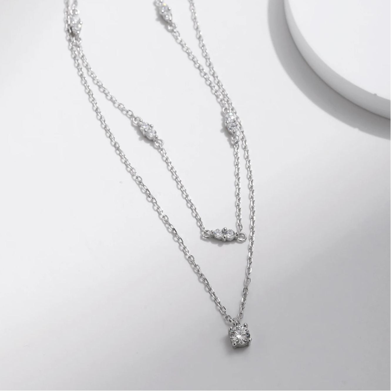 Duet Moissanite Necklace