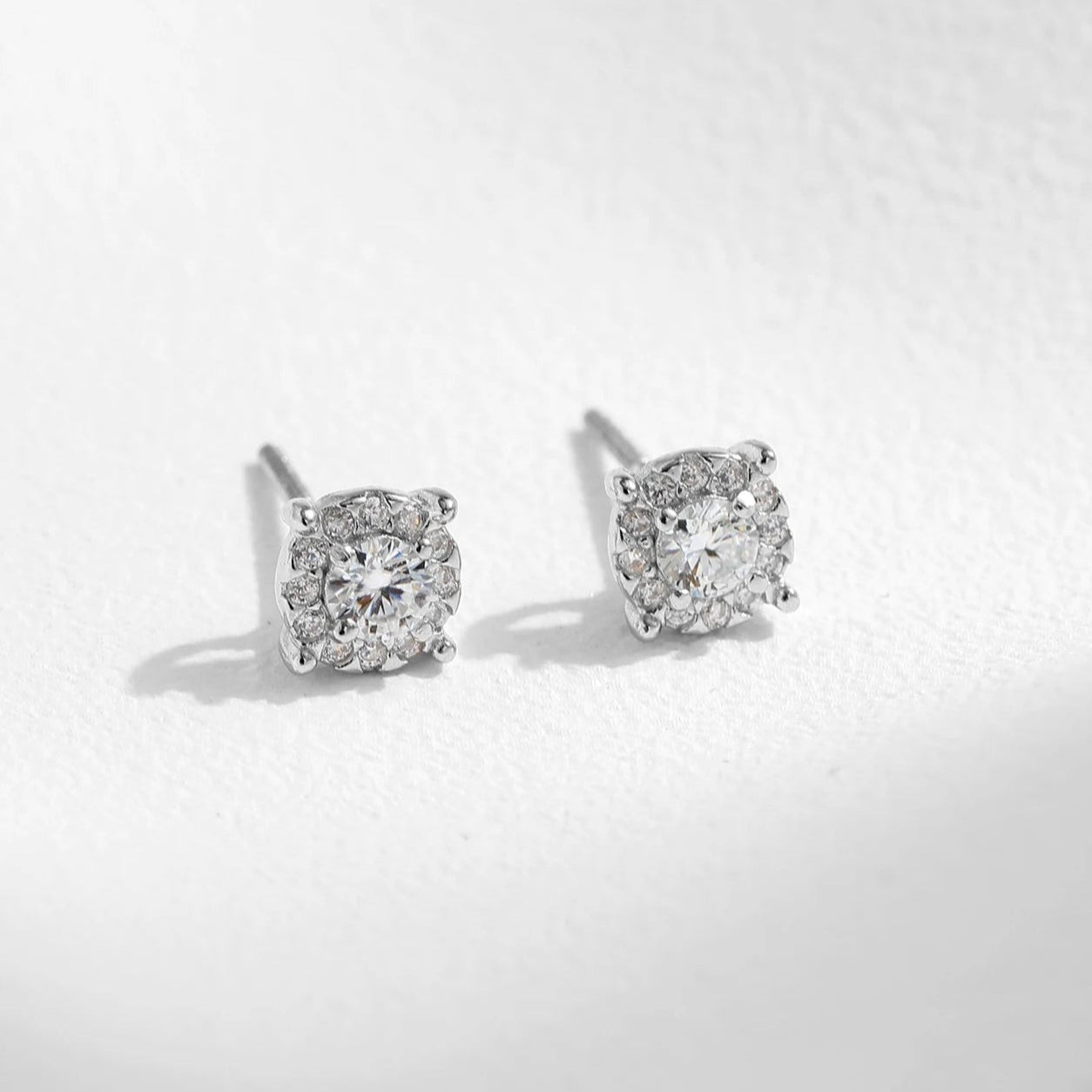Halo Moissanite Studs