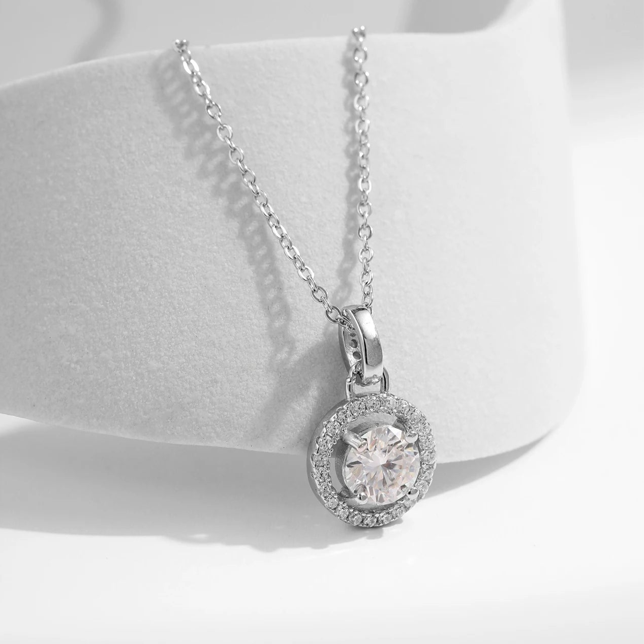 Halo Moissanite Necklace