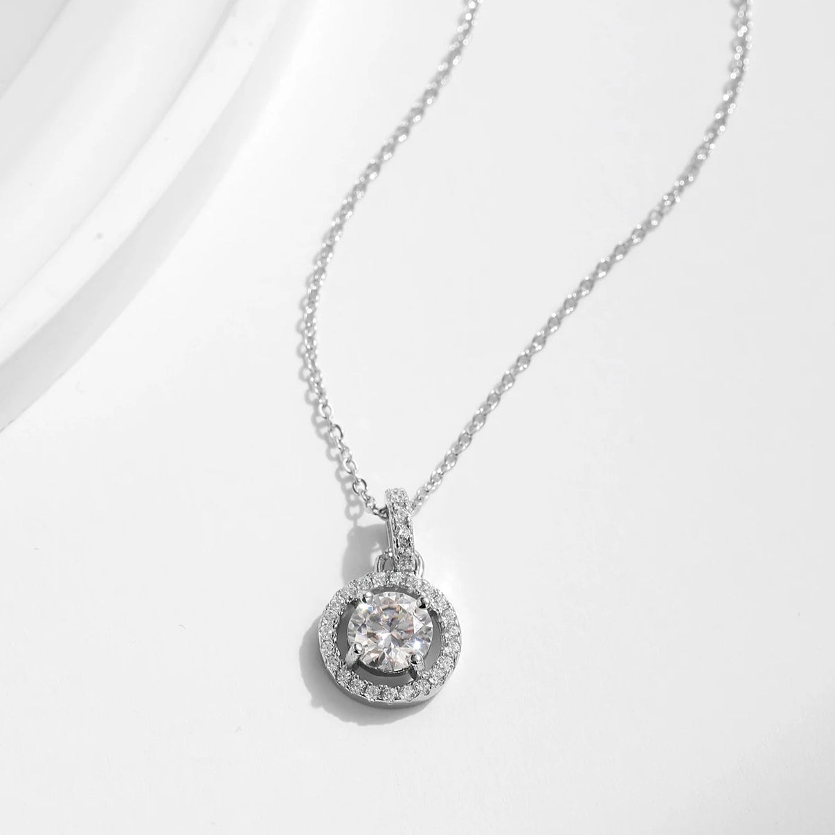 Halo Moissanite Necklace
