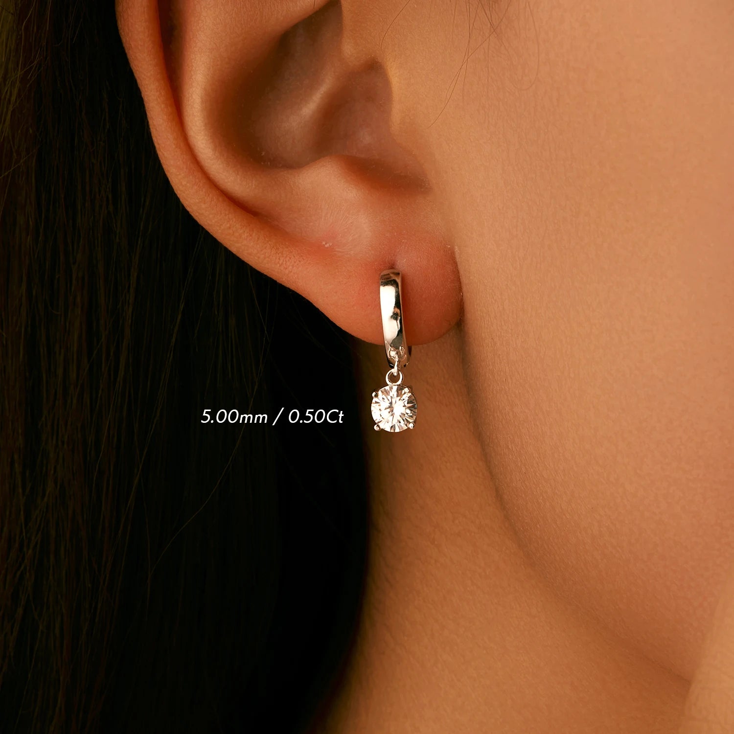 Floating Moissanite Huggies