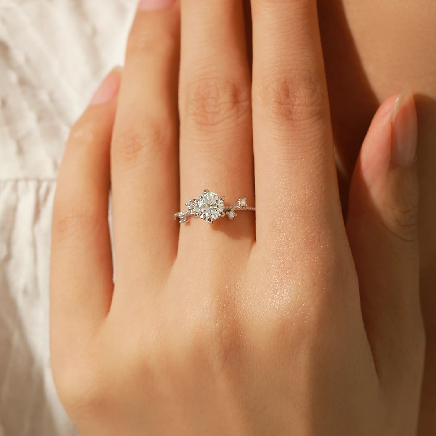 Flower Moissanite Ring