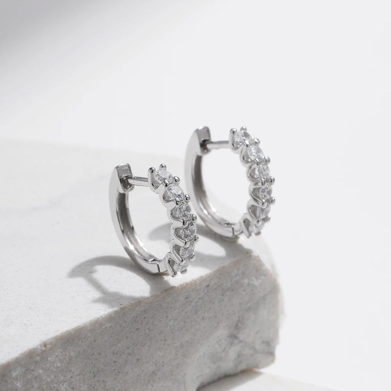 Pavé Moissanite Huggies