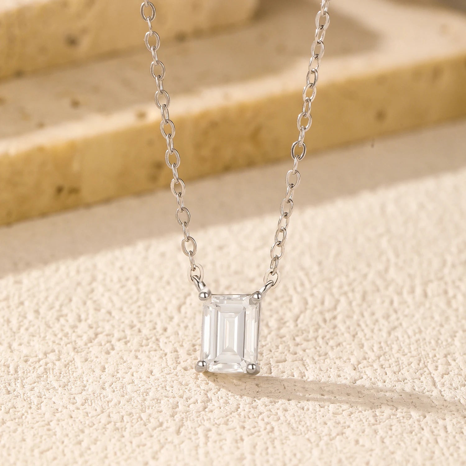 Emerald Moissanite Necklace