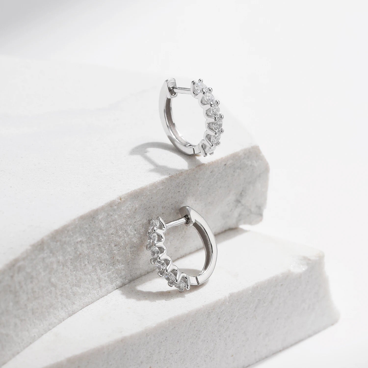 Pavé Moissanite Huggies