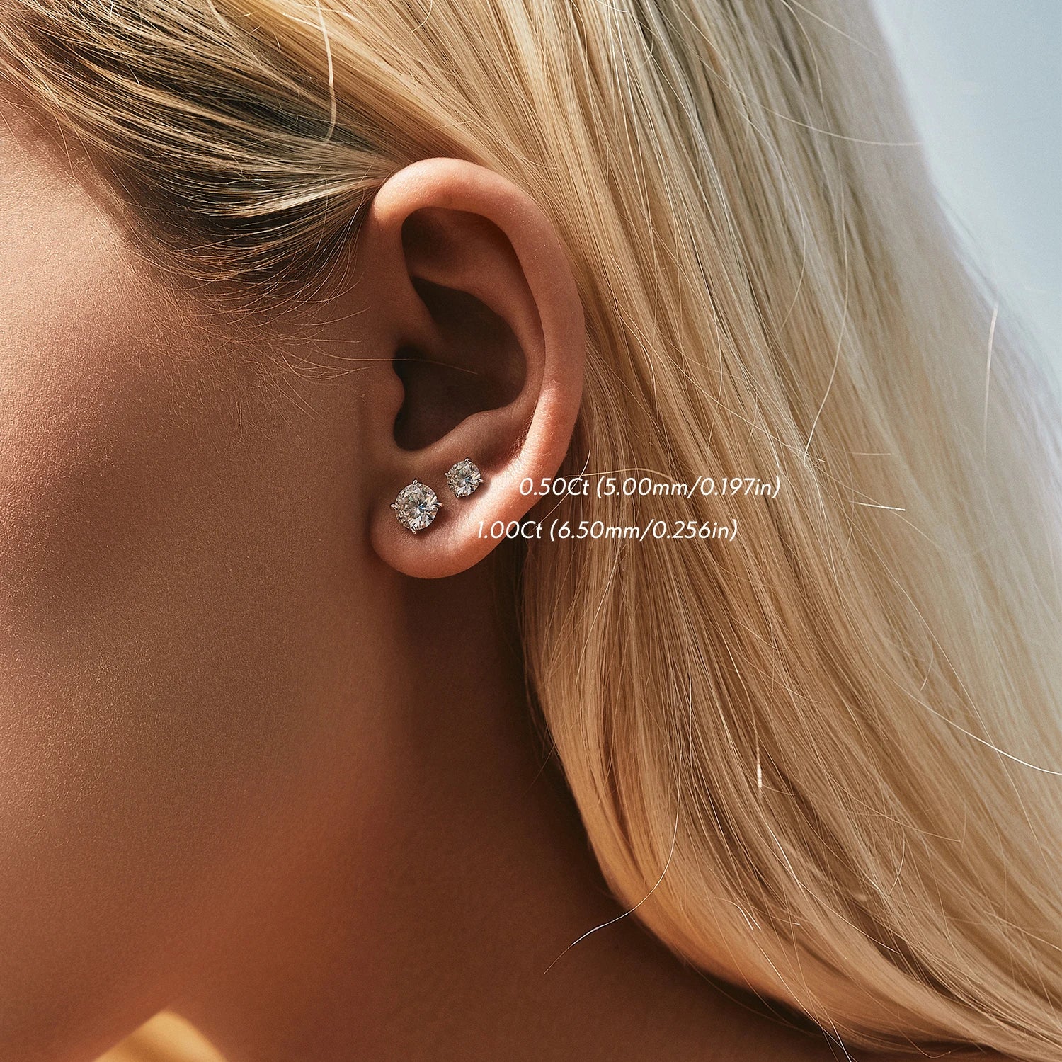 Solitaire Moissanite Studs