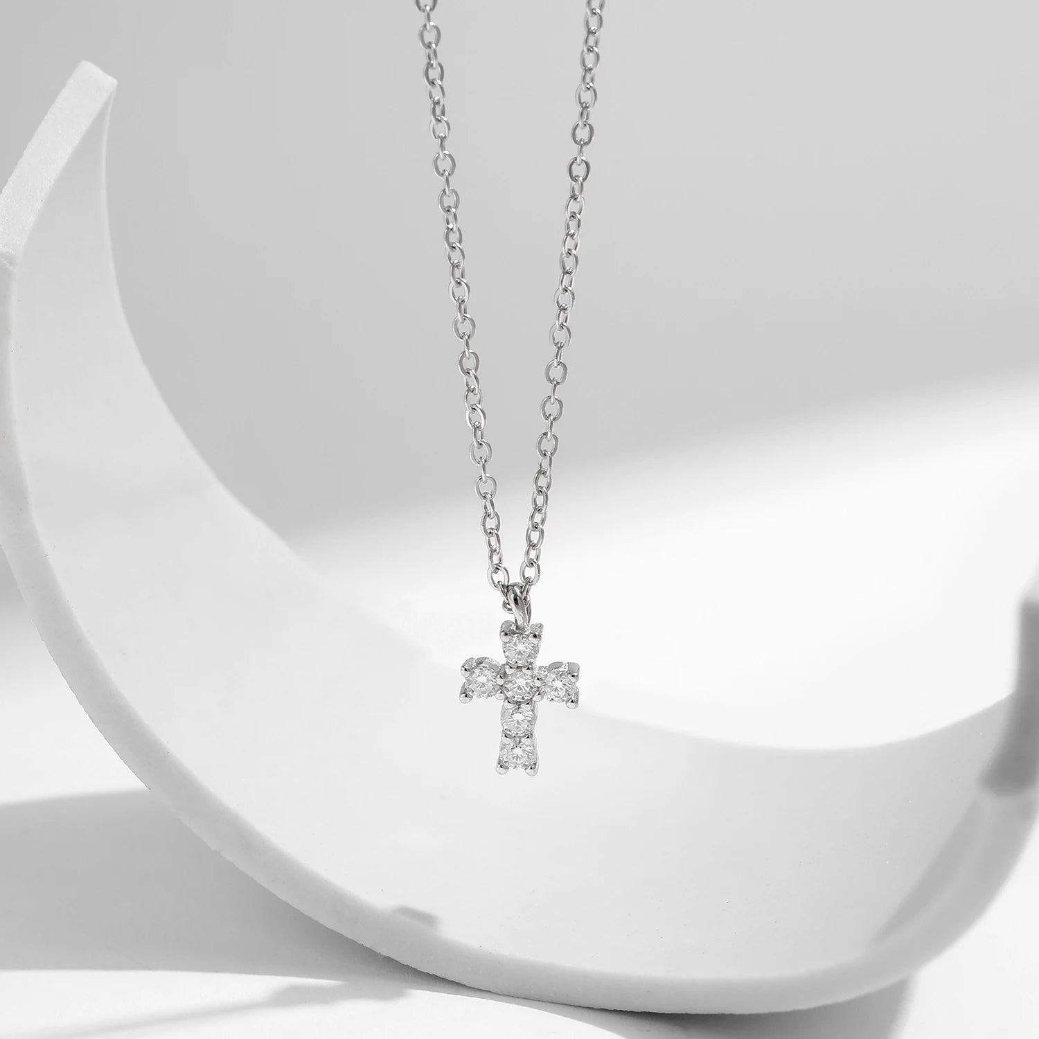 Cross Moissanite Necklace