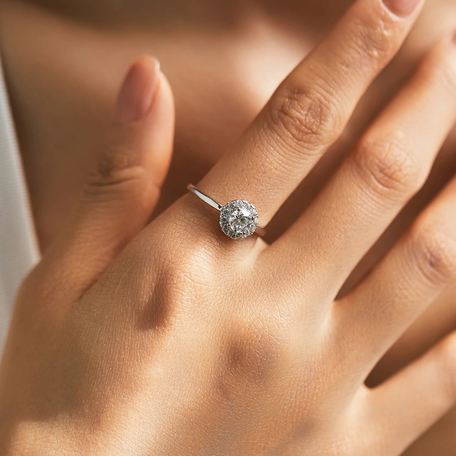 Halo Moissanite Ring