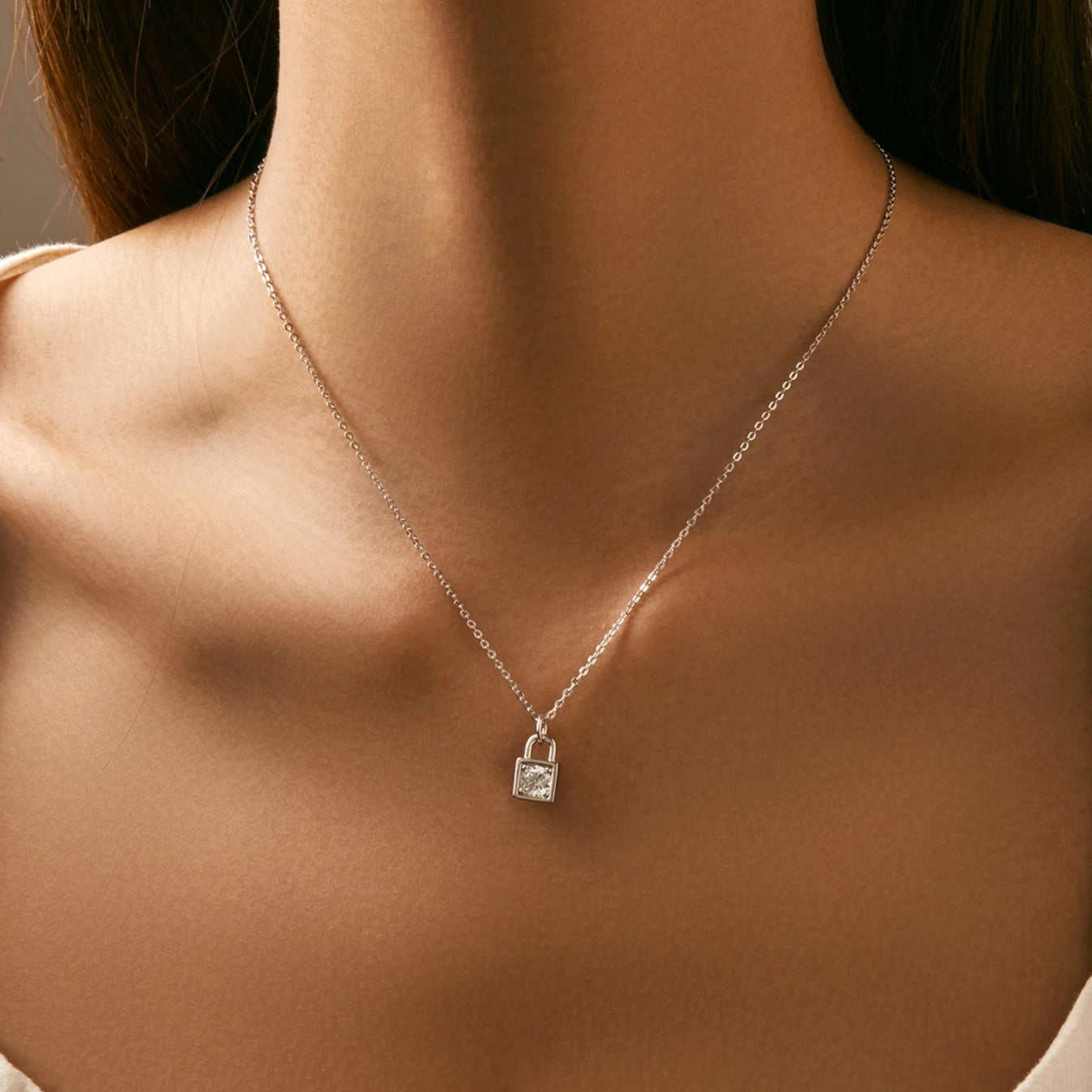 Lock Moissanite Necklace