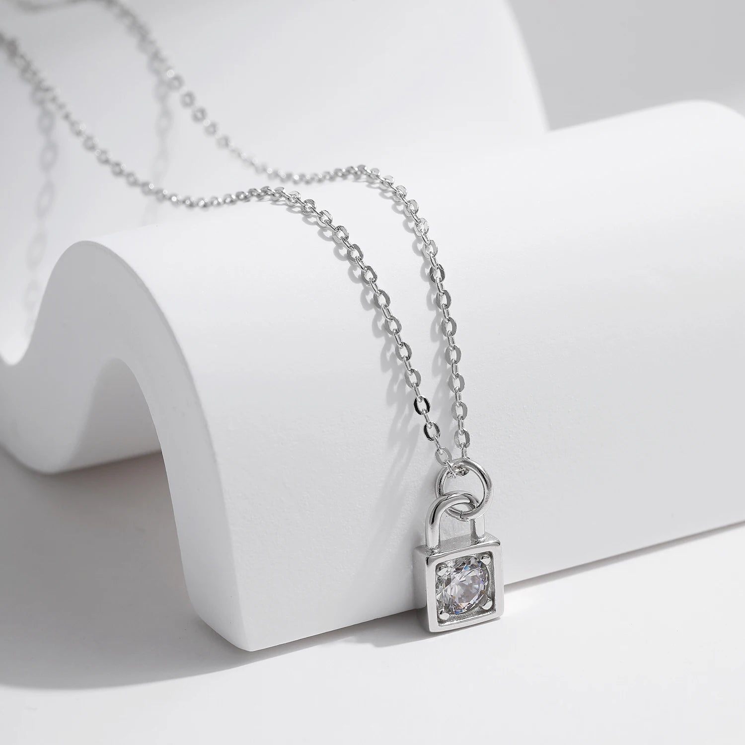 Lock Moissanite Necklace