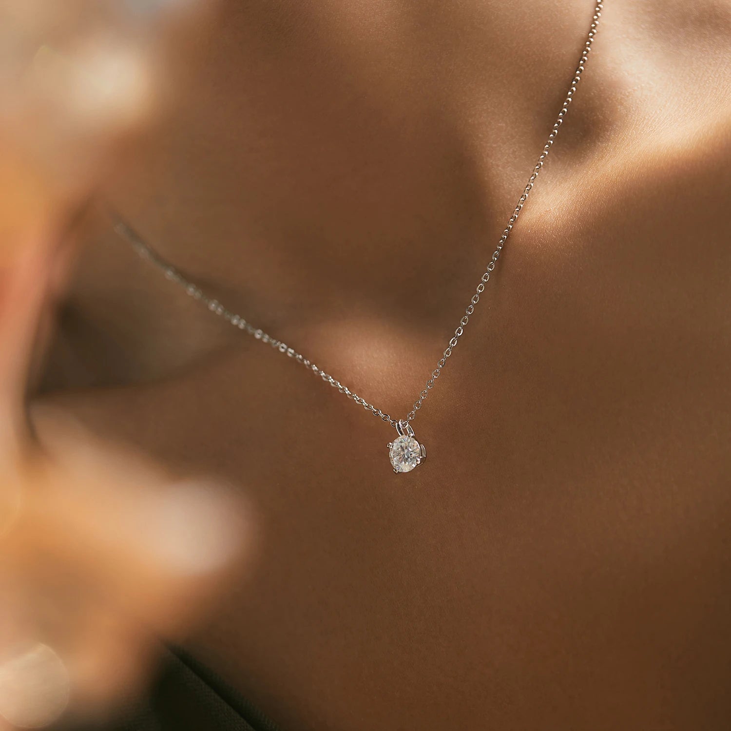 Floating Moissanite Necklace