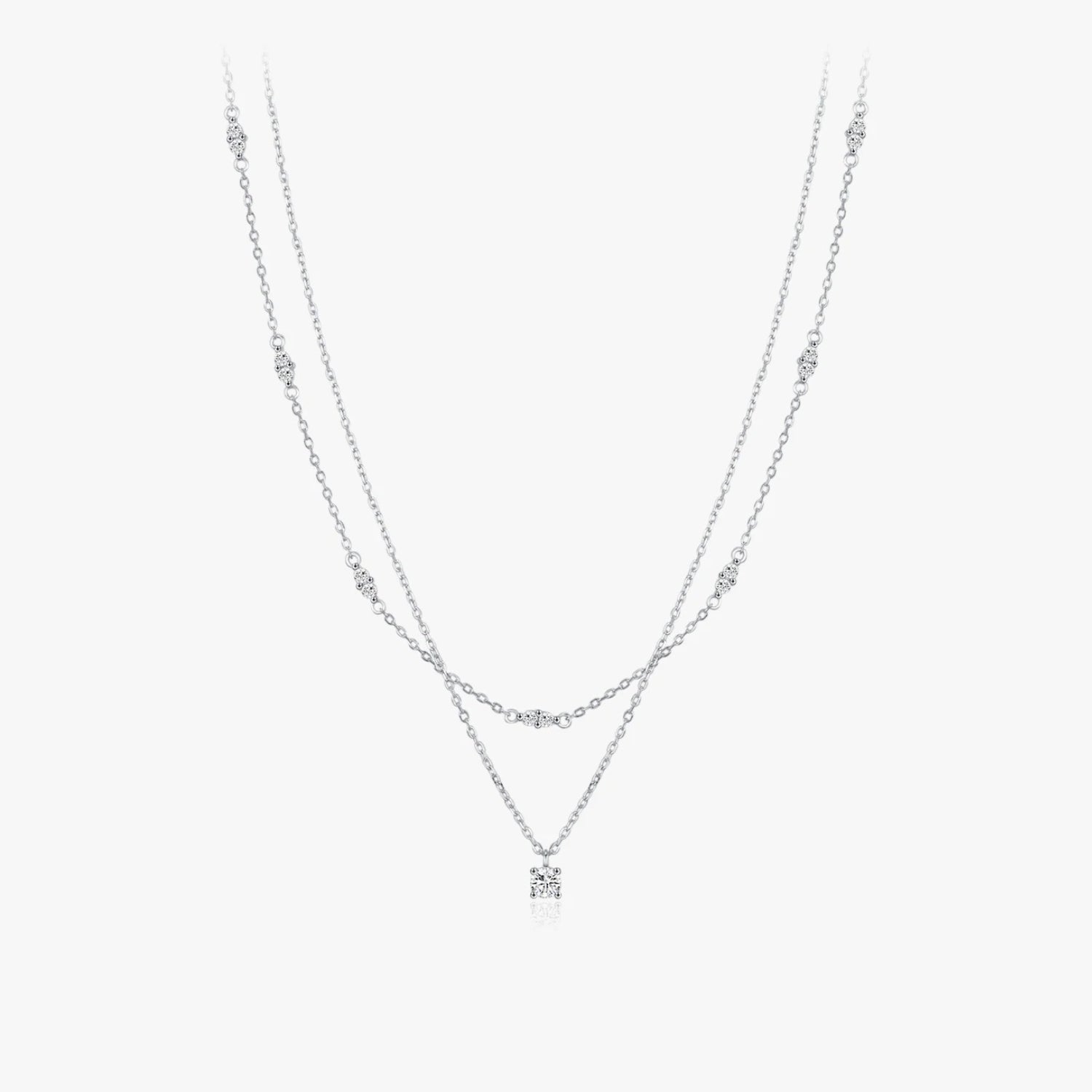 Duet Moissanite Necklace
