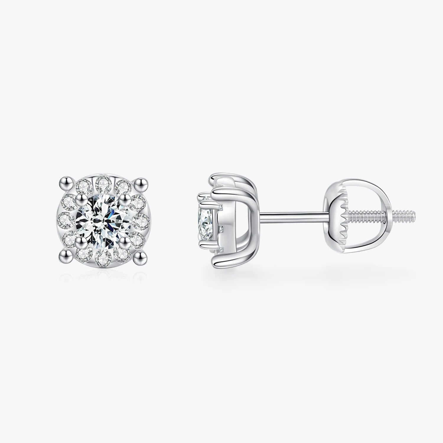 Halo Moissanite Studs