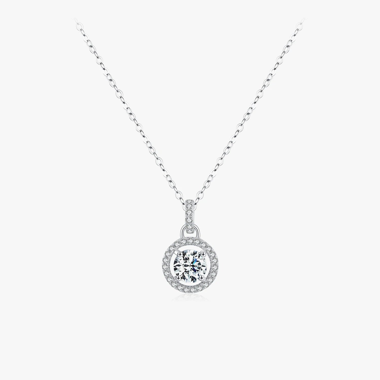 Halo Moissanite Necklace