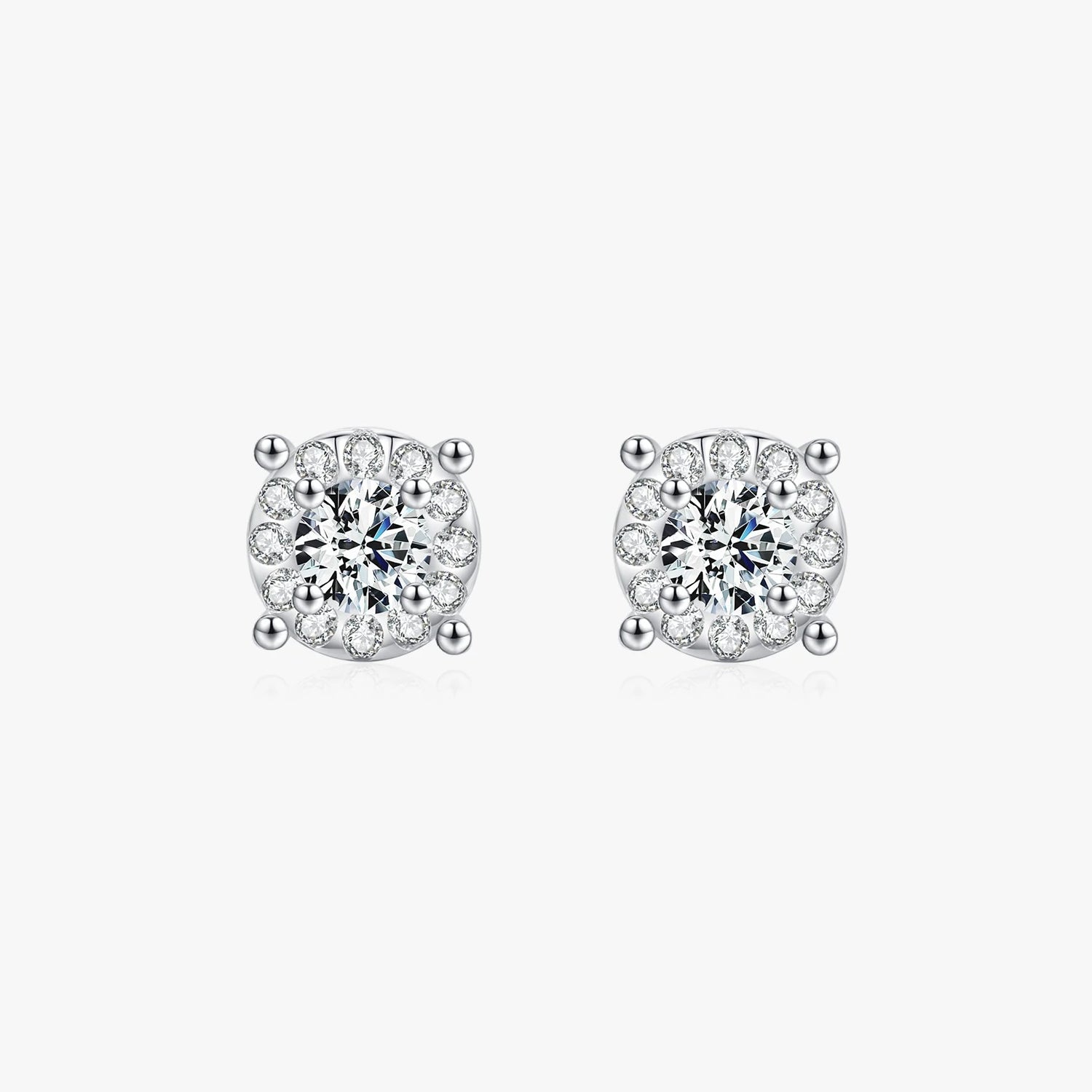 Halo Moissanite Studs