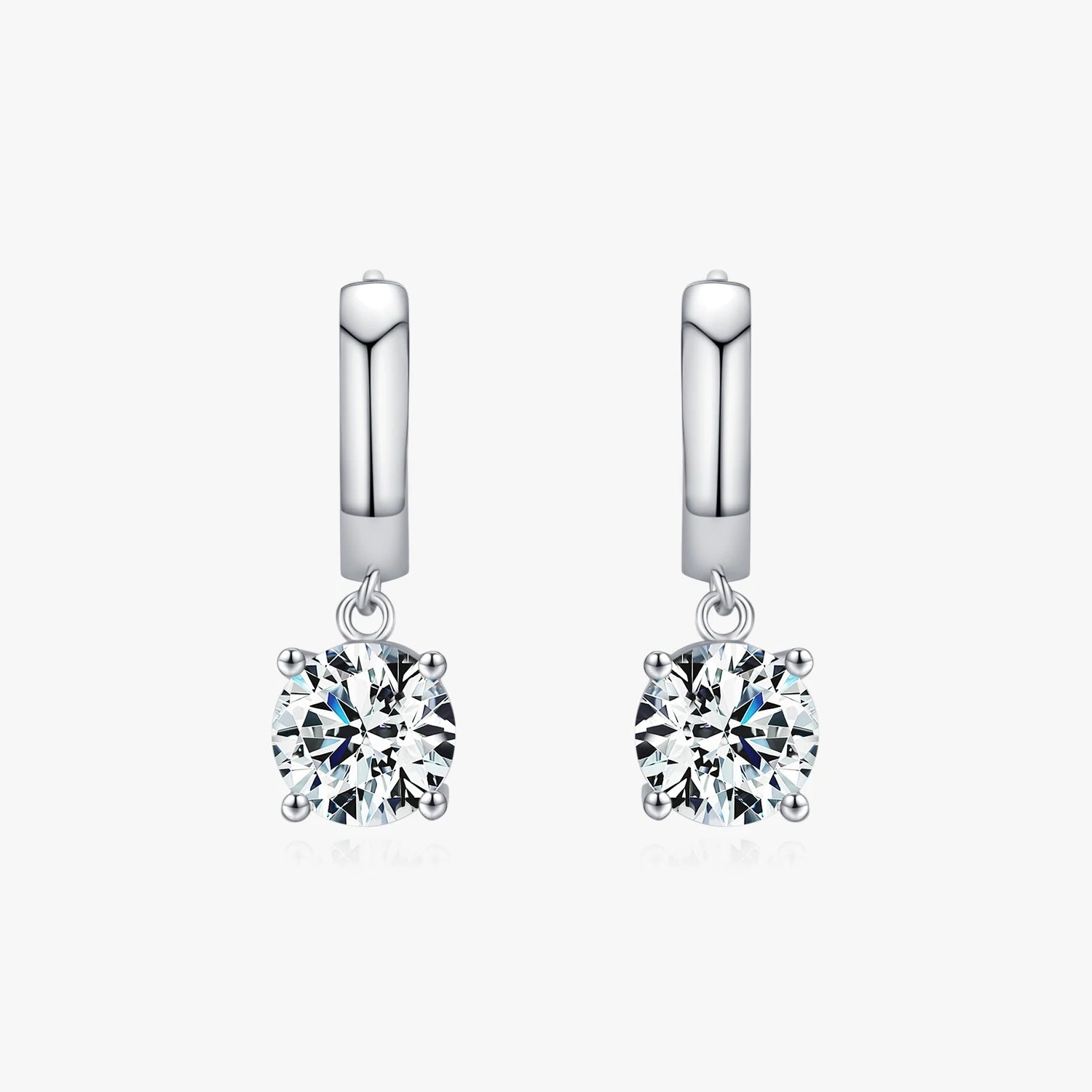 Floating Moissanite Huggies