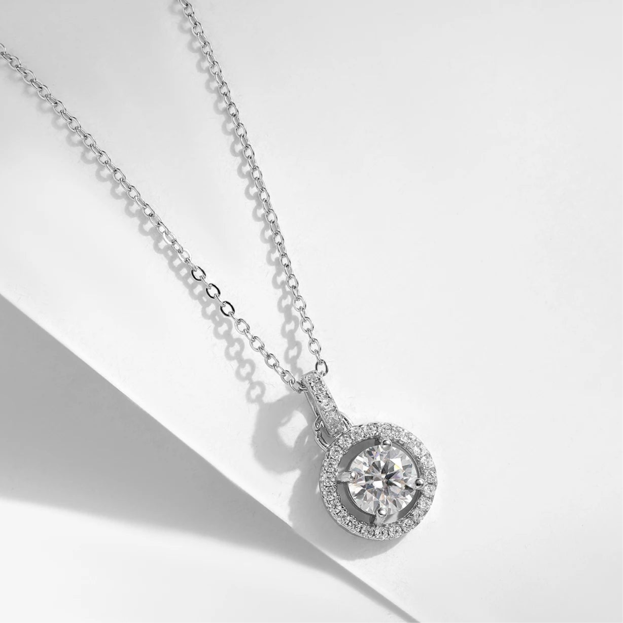 Halo Moissanite Necklace