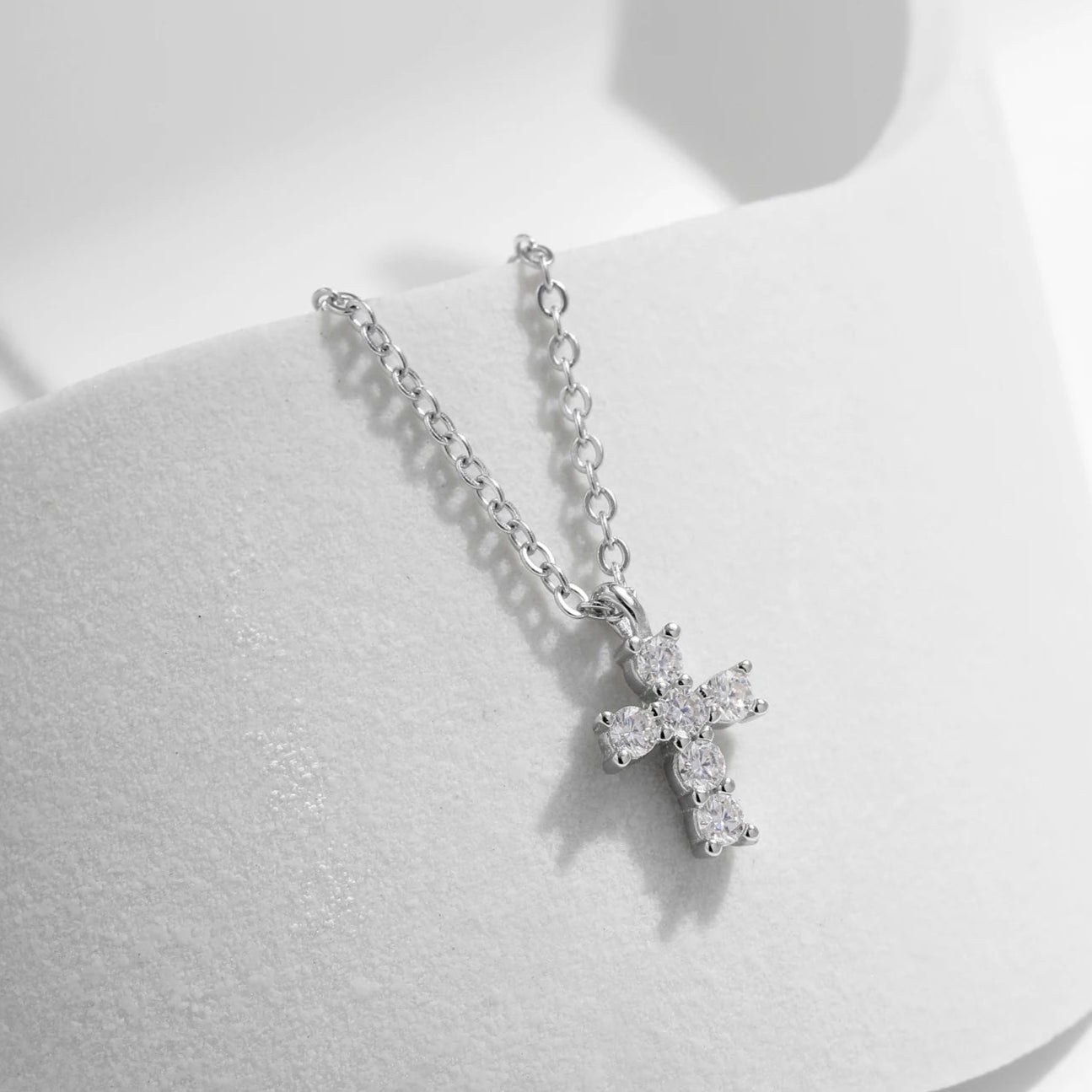 Cross Moissanite Necklace
