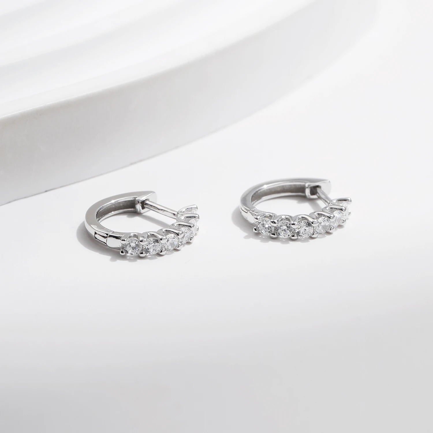 Pavé Moissanite Huggies