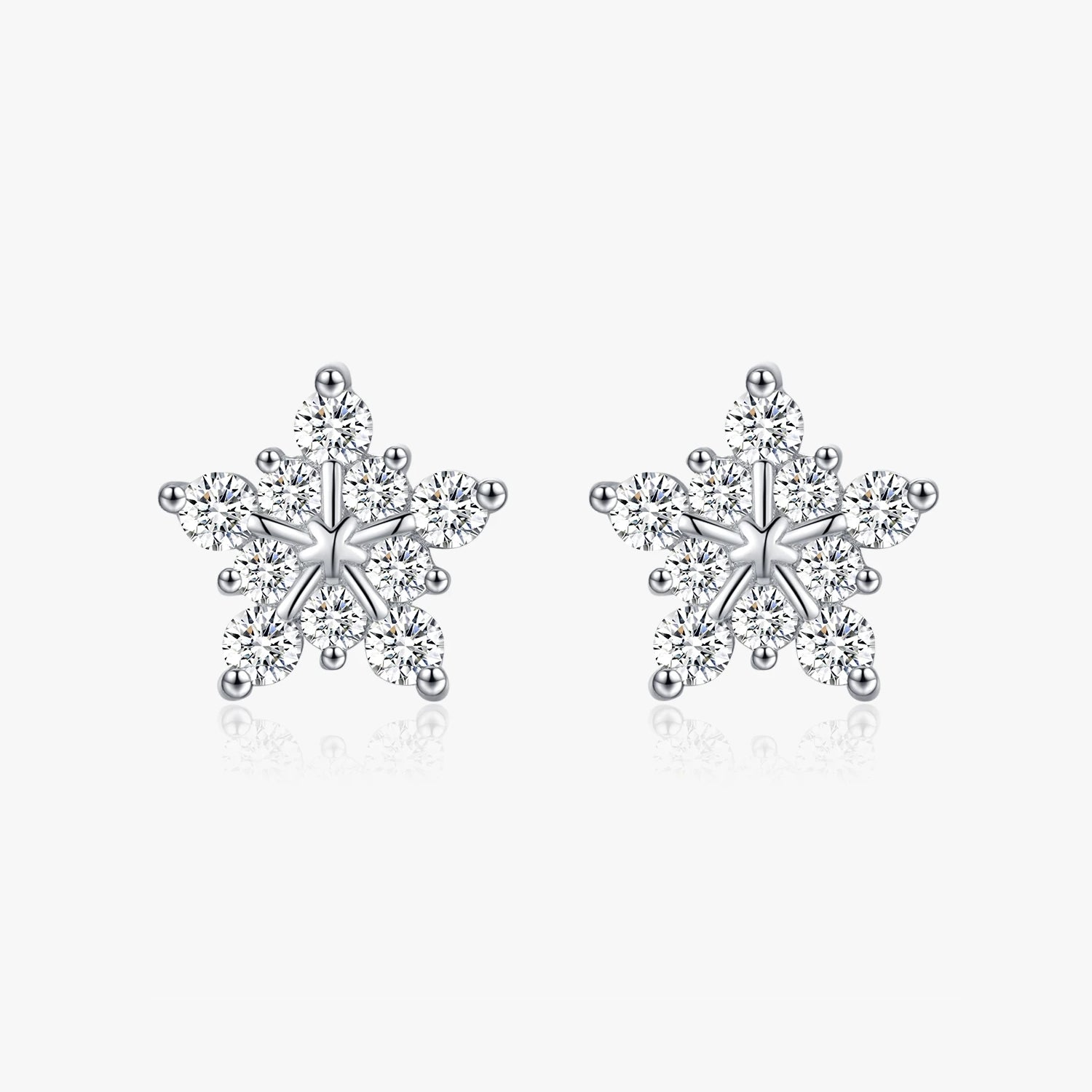 Snowflake Moissanite Studs